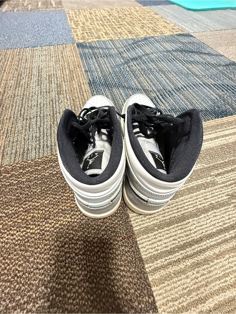 Jordan High Top Sneakers in White and Black - Picture 3 of 5